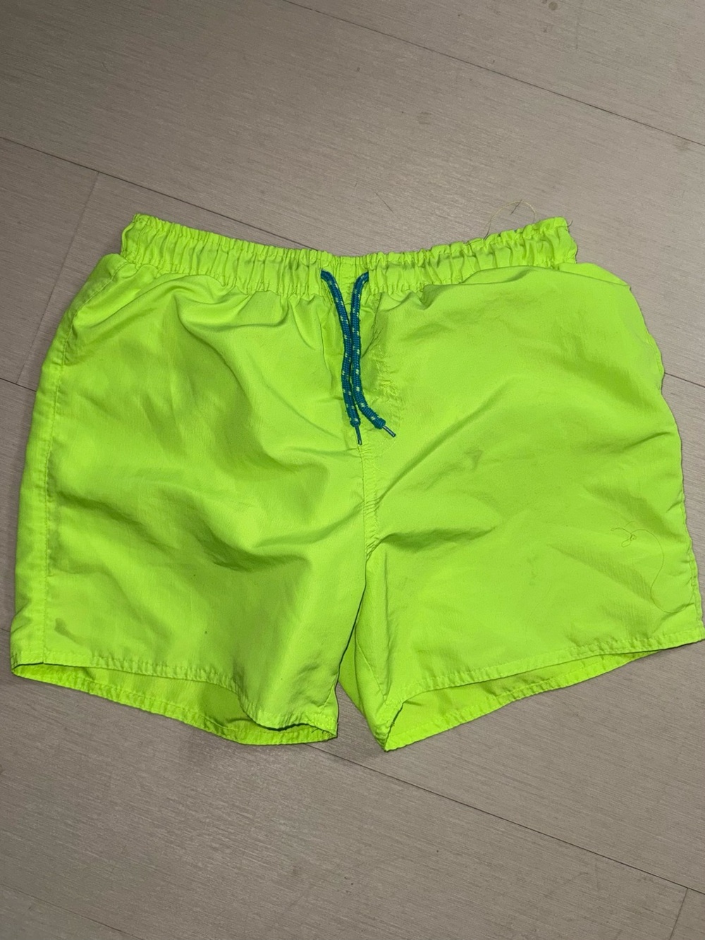 NFINITY Neon Lime Swim Trunks with Contrast Drawstring